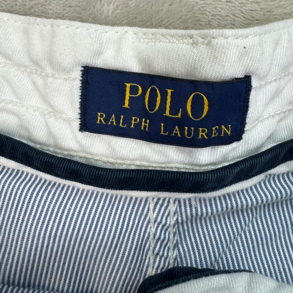 Polo Ralph Lauren Cargo Shorts Mens 38 Blue Seersucker Stripe Classic Chino - Picture 4 of 13